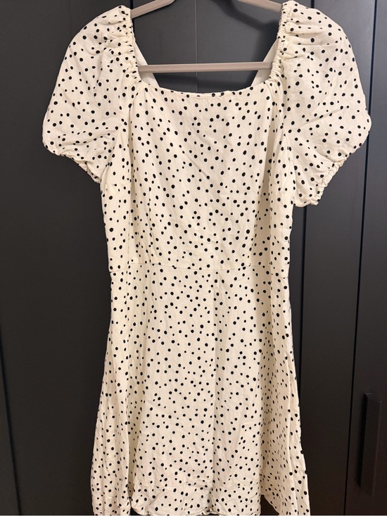 LOFT Dresses & Skirts - LOFT Cream and Black Polka Dot Dress